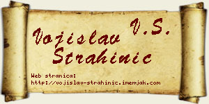 Vojislav Strahinić vizit kartica